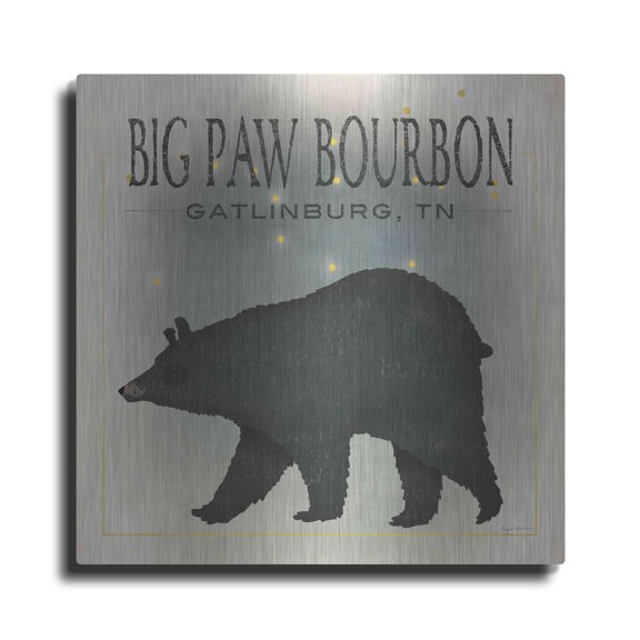 Luxe Metal Art 'Ursa Major Big Paw Bourbon' by Ryan Fowler, Metal Wall Art, 24"x24"