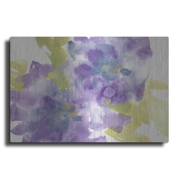 Luxe Metal Art 'VIolet And Gray I' by Chris Paschke, 24"x16"