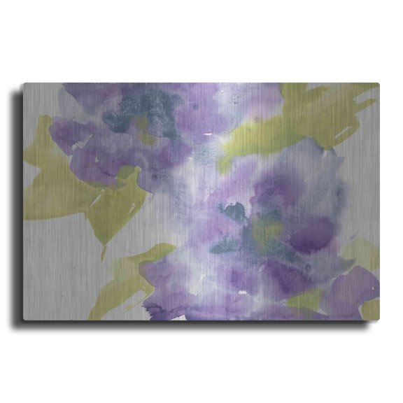 Luxe Metal Art 'VIolet And Gray II' by Chris Paschke, 24"x16"