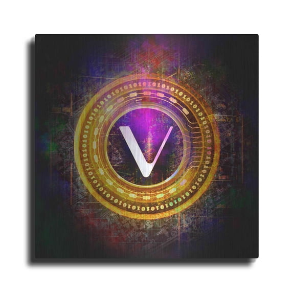 Luxe Metal Art 'Vechain Crypto Halo' by Epic Portfolio Metal Wall Art, 24"x24"