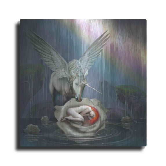 Luxe Metal Art 'Venus Rebirth' by Enright, Metal Wall Art, 12"x12"