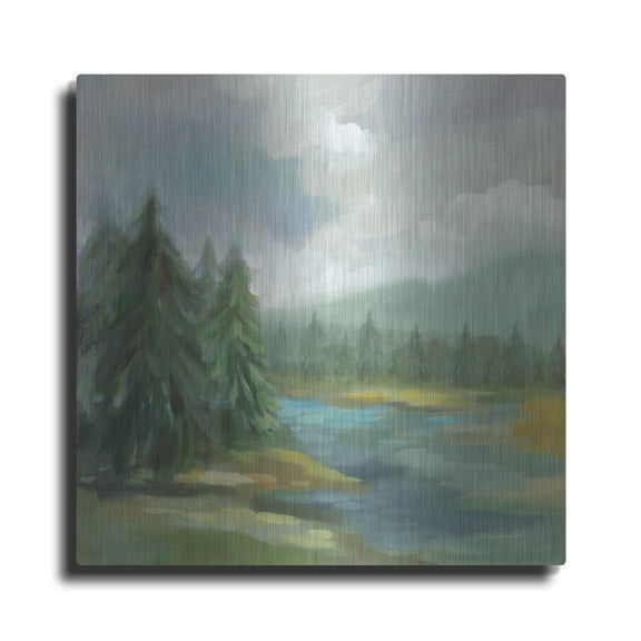 Luxe Metal Art 'View From The Lodge' by Silvia Vassileva Metal Wall Art, 24" x 24"