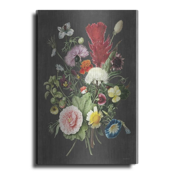 Luxe Metal Art 'Vintage Bouquet' by lettered & lined, Metal Wall Art, 12"x16"