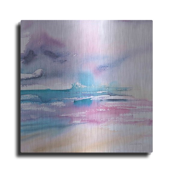 Luxe Metal Art 'Violet Sky' by Alan Majchrowicz, Metal Wall Art, 24"x24"