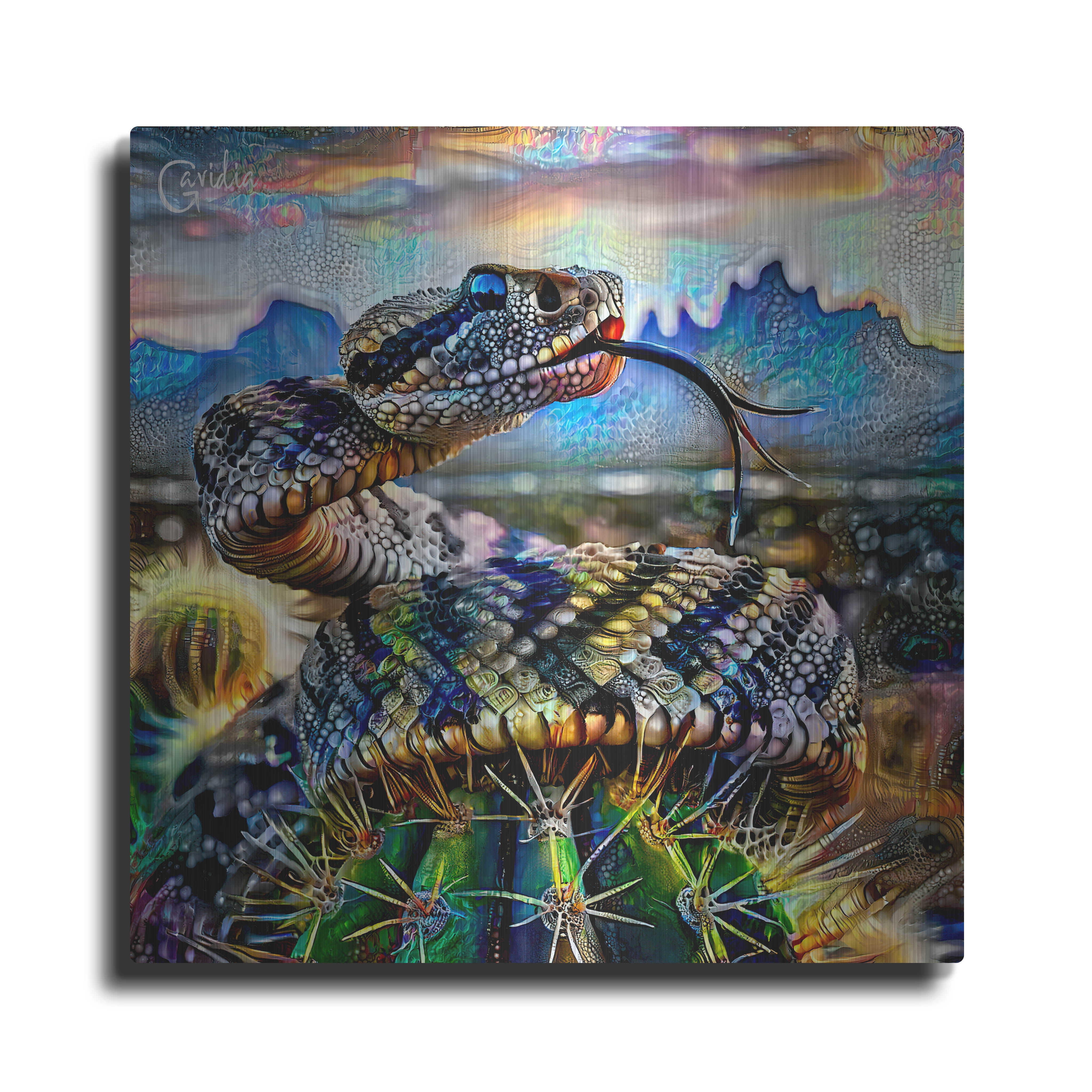 Metal Snake Rattle Luxe Metal Art 'Viper Snake Rattlesnake' by Pedro Gavidia Metal Wall ...