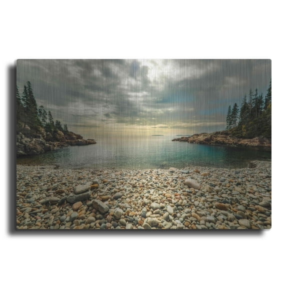 Luxe Metal Art 'Warm Sunset' by Natalie Mikaels, Metal Wall Art, 36"x24"