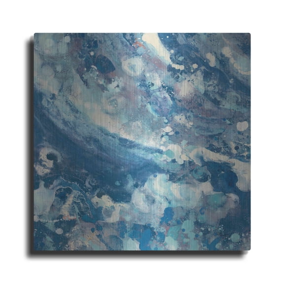 Luxe Metal Art 'Water IV' by Albena Hristova, Metal Wall Art, 12"x12"