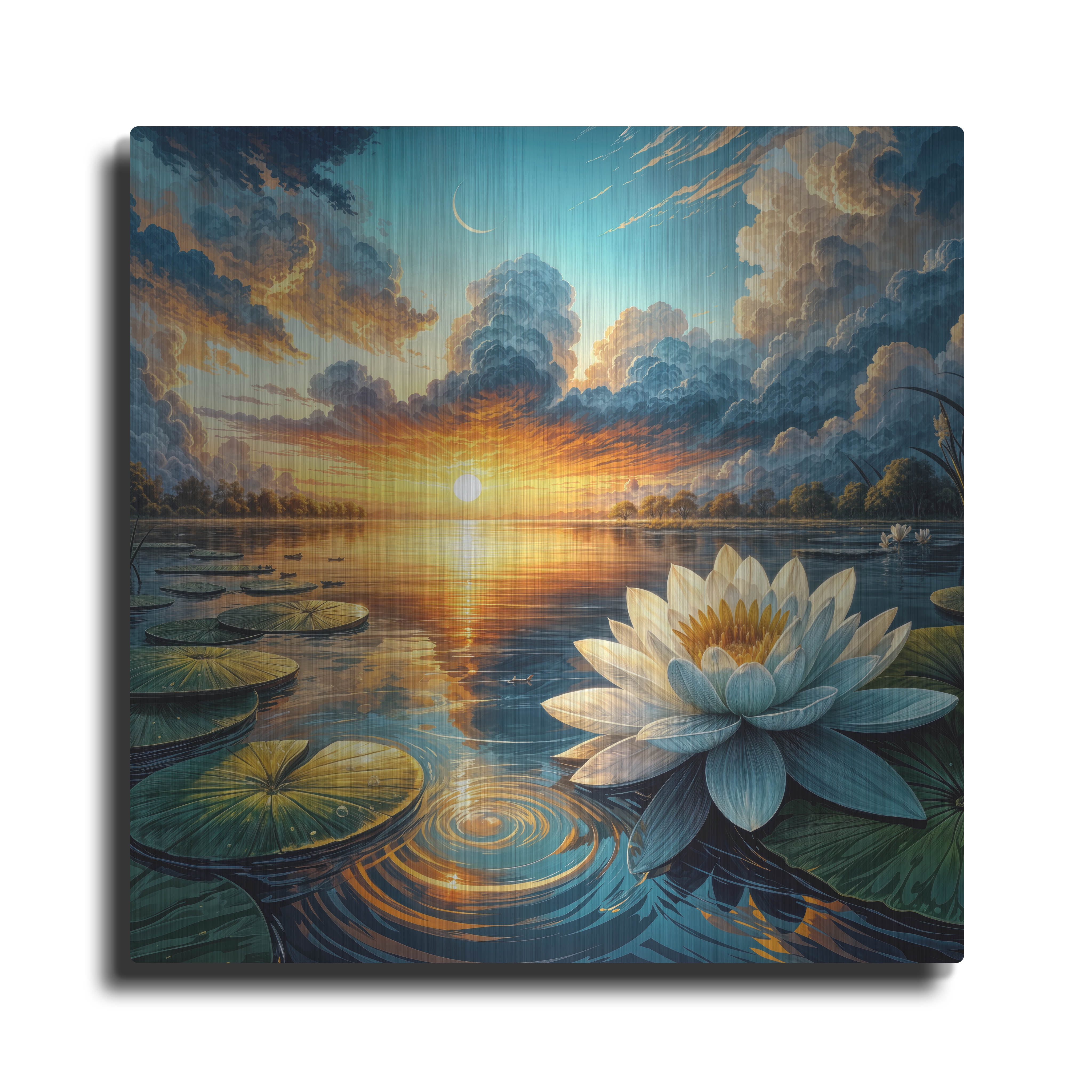 Luxe Metal Art 'Water Lily' by Rey Klimt Metal Wall Art, 36