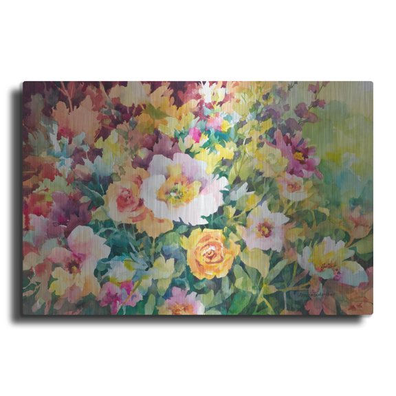 Luxe Metal Art 'Waves Of Color' by Annelein Beukenkamp Metal Wall Art, 16" x 12"