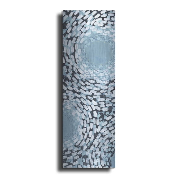 Luxe Metal Art 'Whirlpool I' by Grace Popp, Metal Wall Art Glass, 16" x 48"