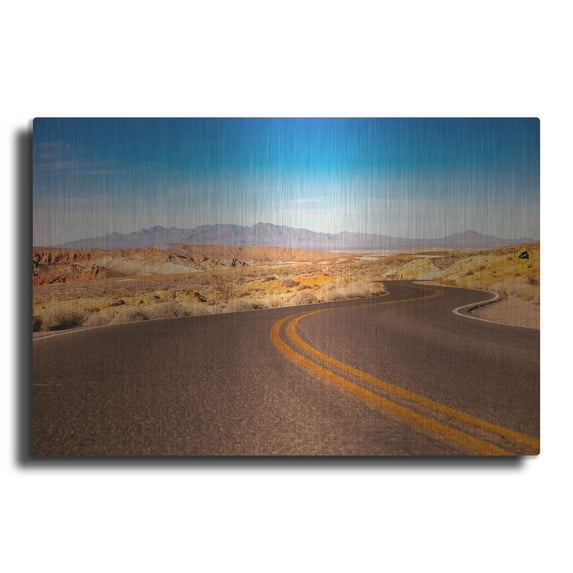 Luxe Metal Art 'Winding Desert Road' by Luxe Portfolio, Metal Wall Art, 36"x24"