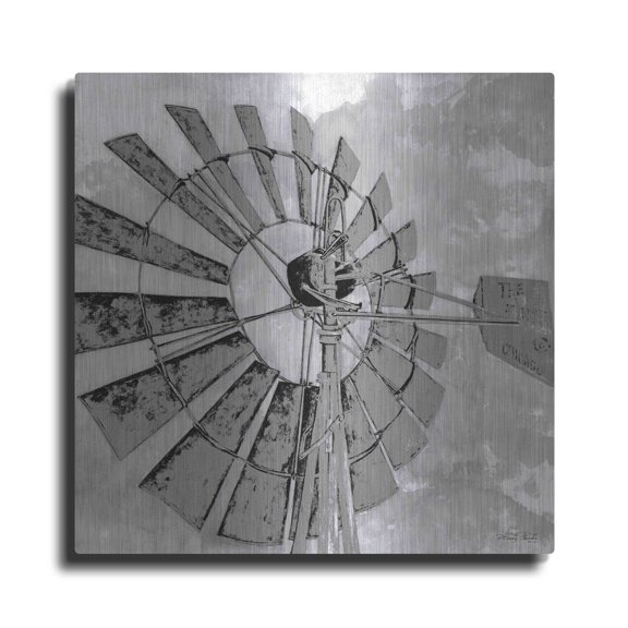 Luxe Metal Art 'Windmill Rotor' by Cindy Jacobs, Metal Wall Art, 12"x12"