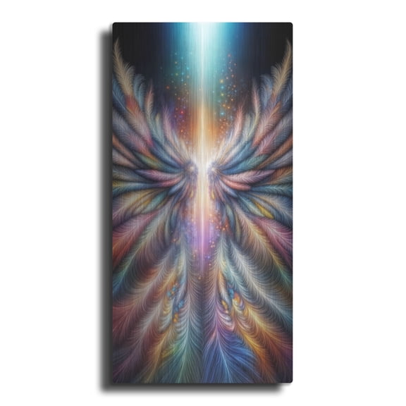 Luxe Metal Art 'Wings Of Light 4' by Rey Klimt Metal Wall Art, 12" x 24"