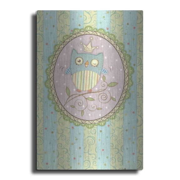 Luxe Metal Art 'Winking Owl' by Viv Eisner, Metal Wall Art, 16"x24"