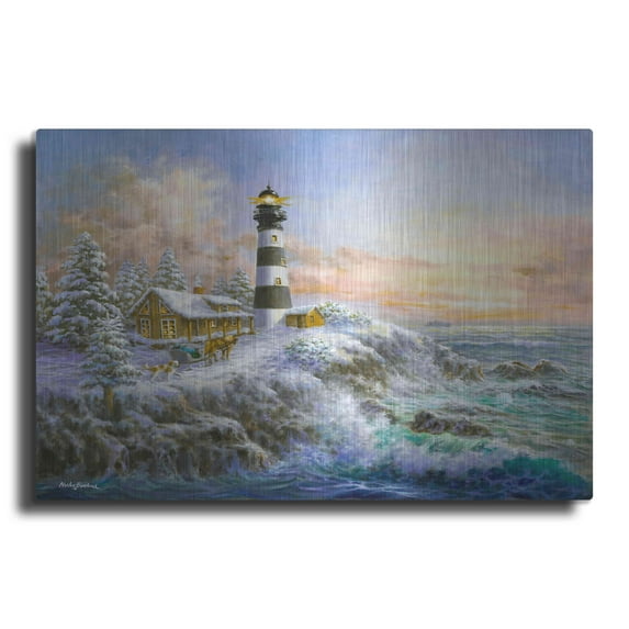 Luxe Metal Art 'Winter Majesty' by Nicky Boehme, Metal Wall Art, 24"x16"