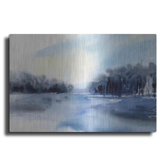 Luxe Metal Art 'Winter River' by Katrina Pete, Metal Wall Art, 16"x12"