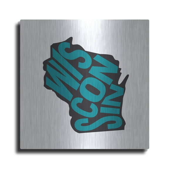 Luxe Metal Art 'Wisconsin 2'  by Art Licensing Studio Metal Wall Art, 12" x 12"