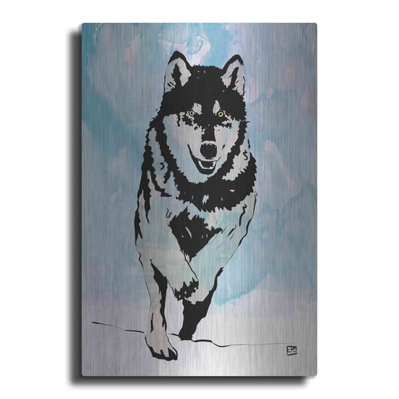 Luxe Metal Art 'Wolf 2' by Giuseppe Cristiano, Metal Wall Art, 12"x16"