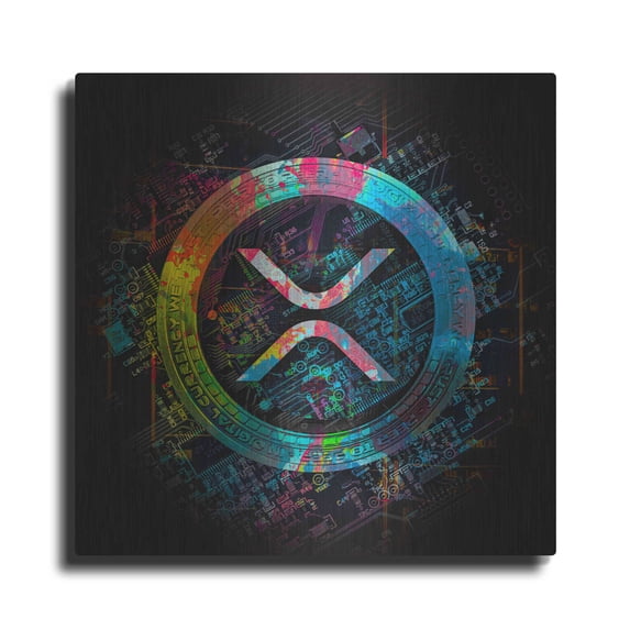 Luxe Metal Art 'XRP Crypto Giga Coin' by Luxe Portfolio, Metal Wall Art, 36"x36"
