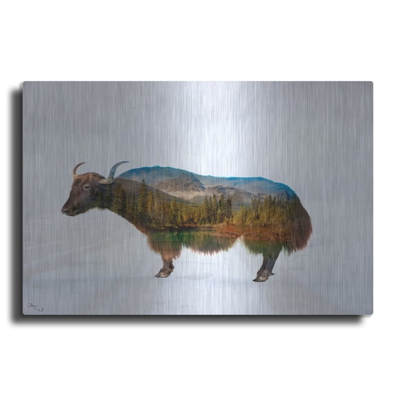 Luxe Metal Art 'Yak' by Mark Ashkenazi Metal Wall Art, 24" x 16"