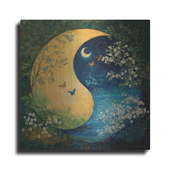 Luxe Metal Art 'Yin-yang' by Rich Monet Metal Wall Art, 12" x 12"