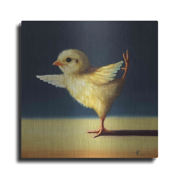 Luxe Metal Art 'Yoga Chick Dancer Pose' by Lucia Heffernan, 12"x12"