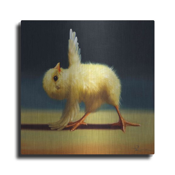 Luxe Metal Art 'Yoga Chick Pyramid Pose' by Lucia Heffernan, 12"x12"