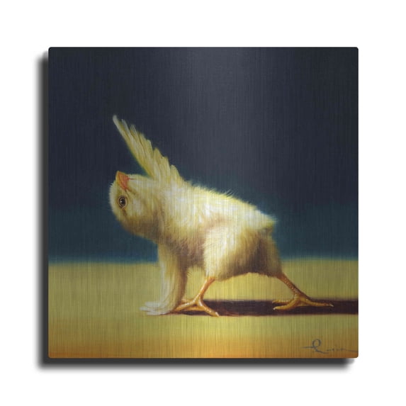 Luxe Metal Art 'Yoga Chick Revolved Side Angle' by Lucia Heffernan, 36"x36"