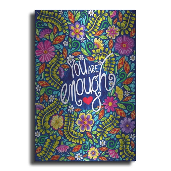 Luxe Metal Art 'You Are Enough' by Hello Angel, Metal Wall Art, 16"x24"