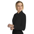 thumbnail image 1 of Luxe Microfiber Women's Button-Down Shirt Long Sleeve Regular Fit Point Collar - Style Becky, 1 of 4