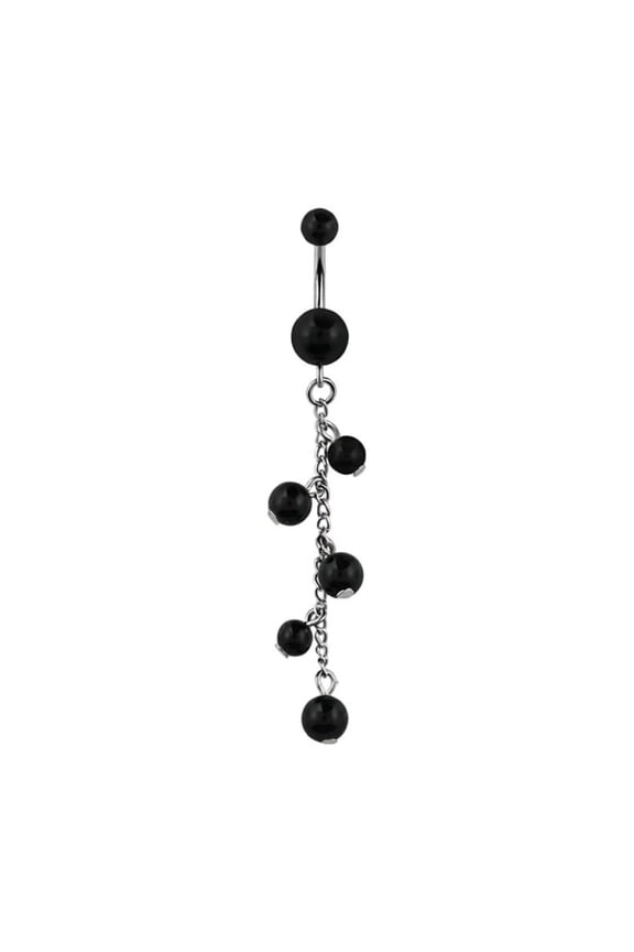 14G Pearl Chain Belly Button Navel Ring Titanium Piercing Jewelry for Women Sold Each