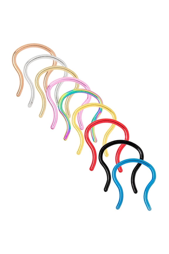 16G Septum Ring Retainer Anodized Titanium 12mm Piercings Jewelry for Women Men