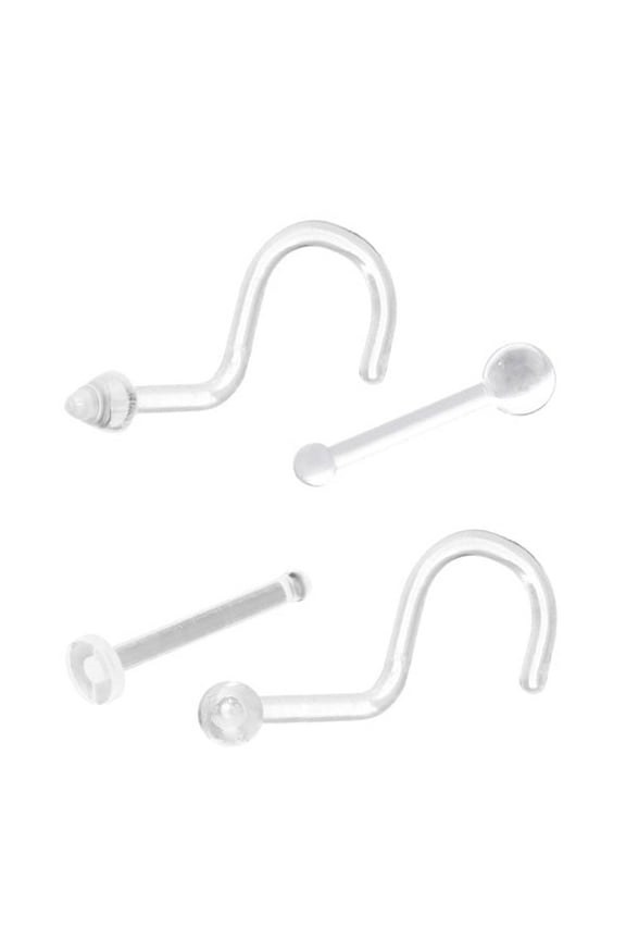 4 Pack Nose Piercing Retainers Perfect Also for Lip and Ear Cartilage Piercings