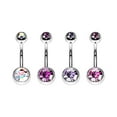 thumbnail image 1 of Luxe Modz 4PCS 14G Belly Button Rings Surgical Steel Double CZ Navel Ring Piercing Jewelry, 1 of 8