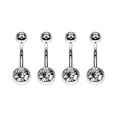 thumbnail image 1 of Luxe Modz 4PCS 14G Belly Button Rings Surgical Steel Double CZ Navel Ring Piercing Jewelry, 1 of 8