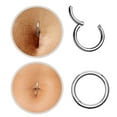 thumbnail image 1 of Luxe Modz Belly Button Ring Titanium or Surgical Steel Hoop clicker Piercing Jewelry, 1 of 8