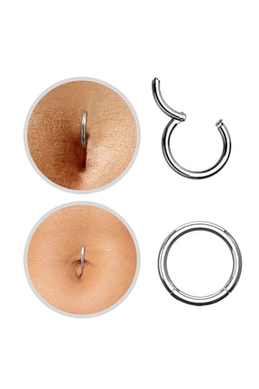Belly Button Ring Titanium or Surgical Steel Hoop clicker Piercing Jewelry