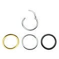 thumbnail image 1 of Luxe Modz Hinged Nose Rings Hoop Clicker Eyebrow Septum Piercing Jewelry Gold PVD, Silver, Black, 1 of 7