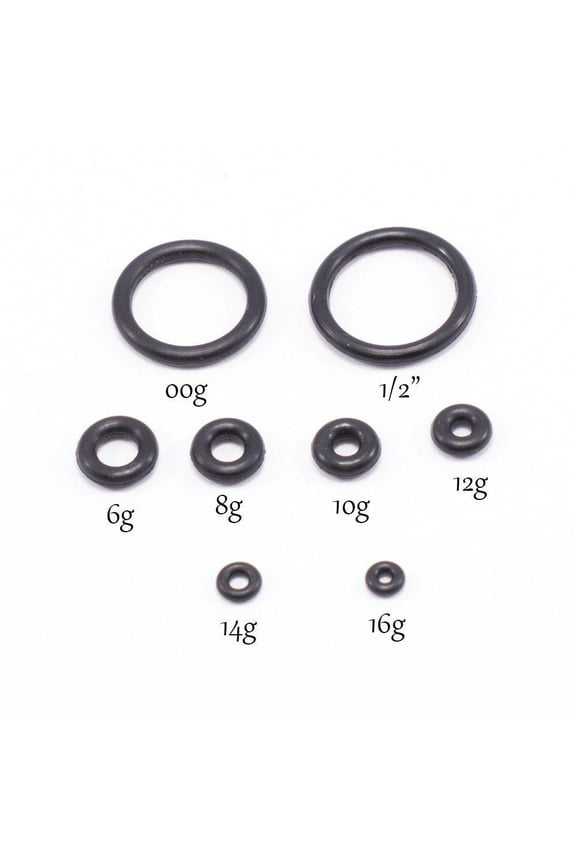 O-Ring Black Rubber Perfect for Tunnels Plugs Tapers Retainer Set Of 20