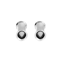 Luxe Modz Pair of Surgical Steel PVD Silver Double Flare Ear Tunnels Earlets Gauges Plugs Body Piercings Jewelry for Men Women