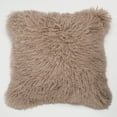 thumbnail image 1 of Luxe Mongolian Lamb Fur Pillow Cover 20"x20" - 100%Natural Wool, Plush, Organic, High-End Design, Available in3 Colors - Sand, 1 of 4