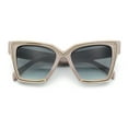 thumbnail image 1 of Luxe Oversized Horned Rectangular Cat Eye Glitzy Fashion Sunglasses Beige - Green, 1 of 1