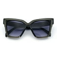 thumbnail image 1 of Luxe Oversized Horned Rectangular Cat Eye Glitzy Fashion Sunglasses Black - Smoke, 1 of 8