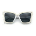 thumbnail image 1 of Luxe Oversized Horned Rectangular Cat Eye Glitzy Fashion Sunglasses White - Black, 1 of 8