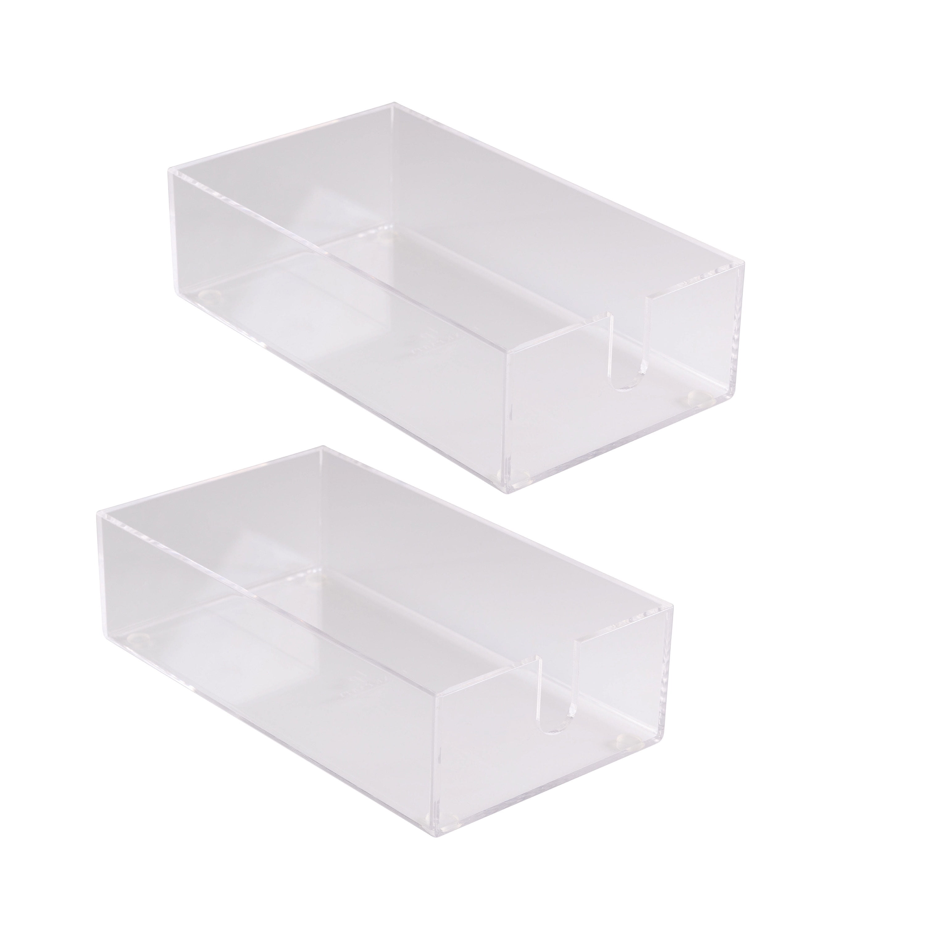 Luxe Party 2 Pack Acrylic Guest Napkin Holder in Clear, 2.44" H x 8.74" L x 5" H