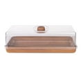 thumbnail image 1 of Luxe Party Mahogany Collection Rectangular Bread and Cake Tray with Cover, 6.3" x 15.35", Brown, 1 of 6