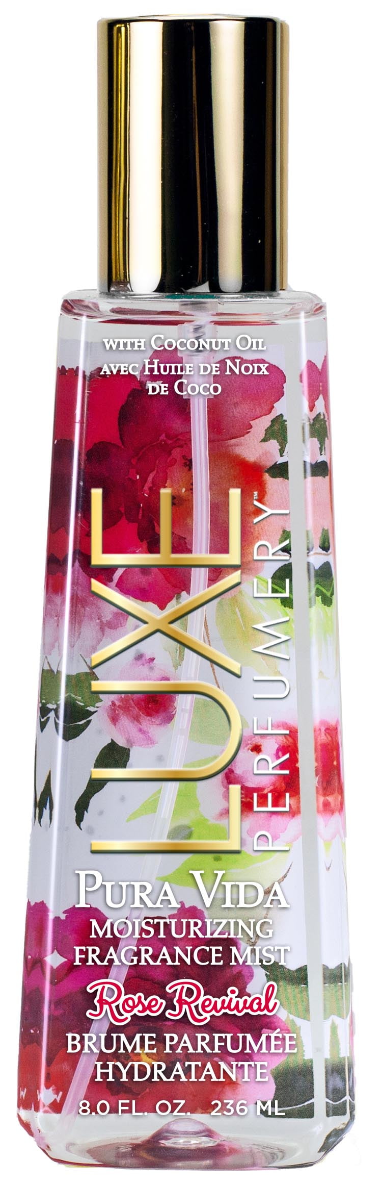 Luxe Perfumery Pura Vida Rose Revival Body Spray for Women, 8 Oz 