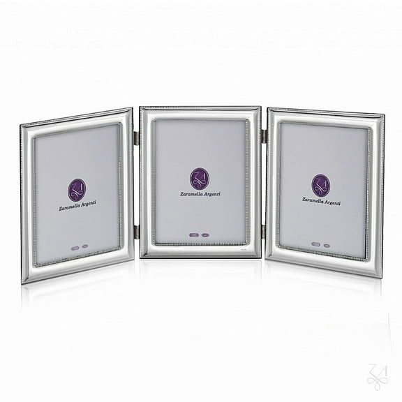ROMA TRIPLE beaded border Sterling Silver 4x6 frame by Zaramella Argenti Italy - 4x6