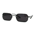 thumbnail image 1 of Luxe Rimless Narror Rectangle Pimp Rapper Sunglasses All Black, 1 of 3