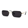 thumbnail image 1 of Luxe Rimless Narror Rectangle Pimp Rapper Sunglasses Gold Black, 1 of 4